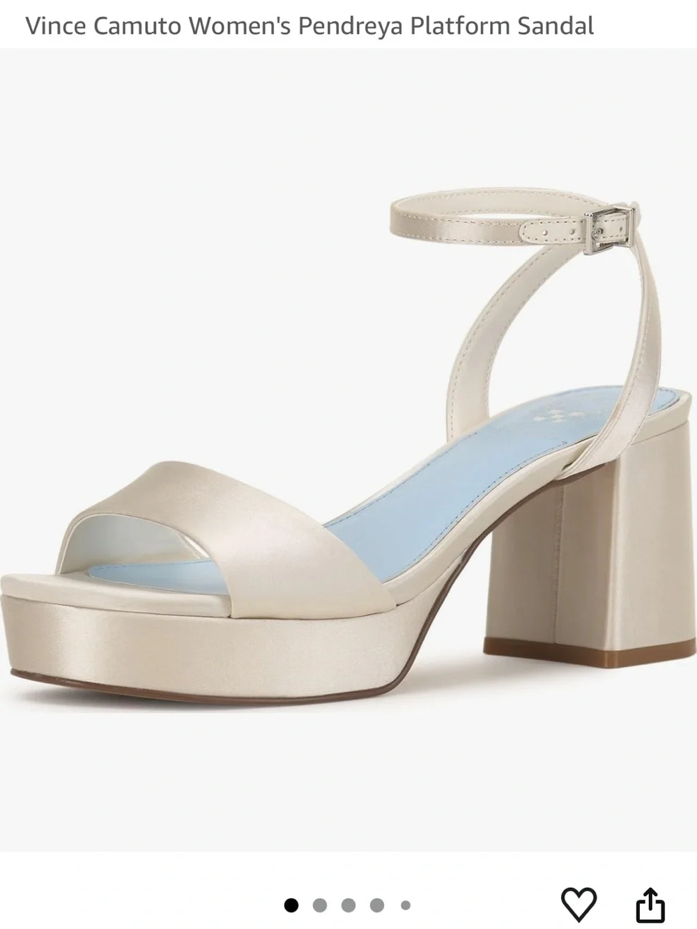Vince Camuto Pearl Ivory Platform Block Heel Sandal - Never worn